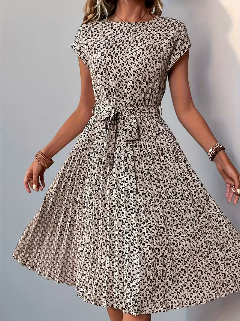 Elegante jurk met geometrische print - Licht