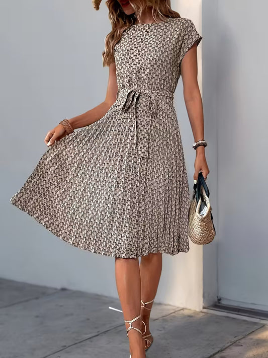 Elegante jurk met geometrische print - Licht