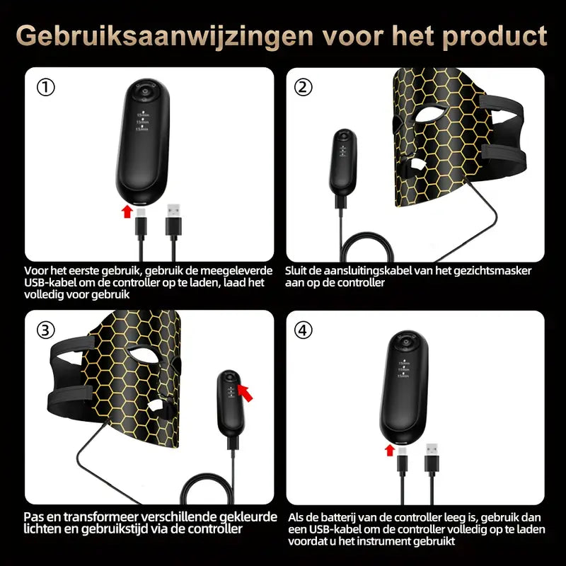 Professioneel 7-Kleuren Lichttherapie Gezichtsmasker